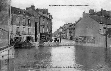 Iconographie - Inondation à Nantes (février 1904) - Doulon - Le gué Robert