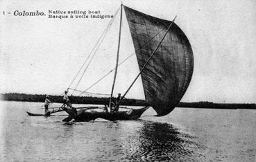 Iconographie - Colombo - Barque à voile, indigène