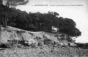 Iconographie - La côte creusée par la mer à l'anse du Sableau