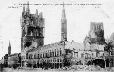 Iconographie - Ypres - Aspect des halles après le bombardement