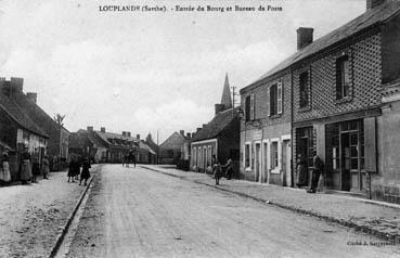 Iconographie - Louplande - Entrée du bourg et bureau de poste