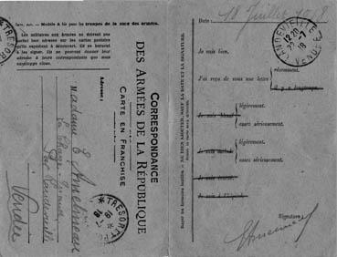 Iconographie - Correspondance des Armées (verso)