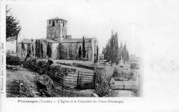 Iconographie - L'église et le cimetière du Vieux-Pouzauges