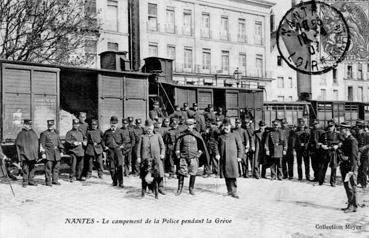 Iconographie - Le campement de la police pendant les grèves