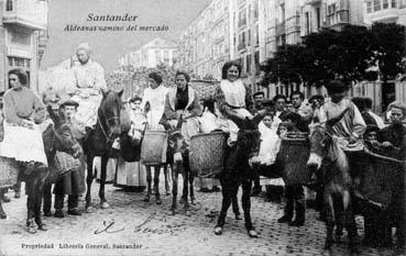 Iconographie - Santander - Aldeanas camino del mercado