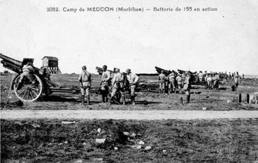 Iconographie - Meucon - Camp de Meucon - Batterie de 155 en action