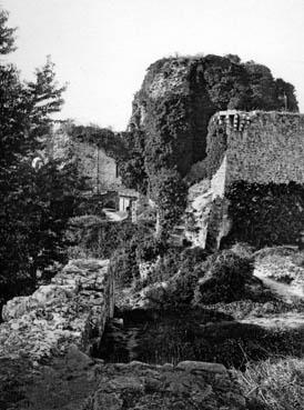 Iconographie - Le château - Ruines du donjon XIIe siècle et les portes d'entrée