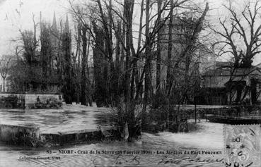 Iconographie - Crue de la Sèvre (28 février 1906) - Les jardins du Fort Foucault