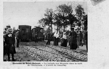 Iconographie - La ballade aux muguets dans la forêt de l'Hermitain - L'arrêt du Tramway