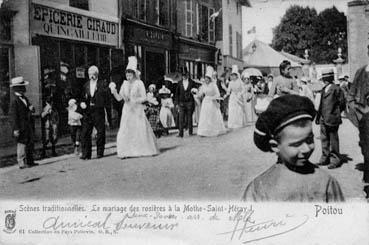 Iconographie - Scènes traditionnelles. Le mariage des Rosières à la Mothe-St-Héray