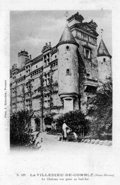 Iconographie - La Villedieu-de-Comblé - Le château vue prise du Sud-Est