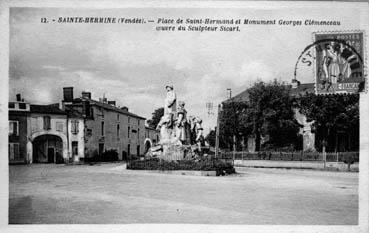 Iconographie - Place de Saint-Hermand et monument Georges Clemenceau