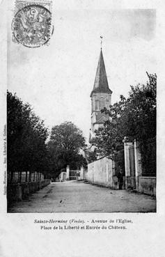 Iconographie - Avenue de l'Eglise - Place de la Liberté et entrée du château