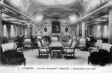 Iconographie - Intérieur du paquebot "France" - Grand salon Louis XIV