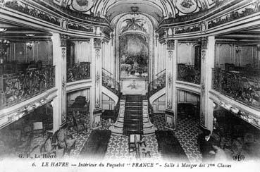 Iconographie - Intérieur du paquebot "France" - Salle à manger des 1res classe