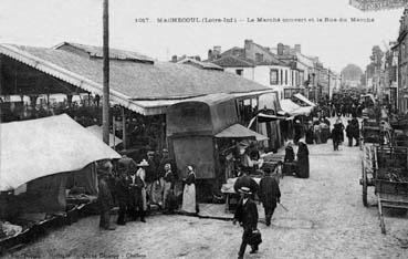 Iconographie - Le marché couvert et la rue du Marché