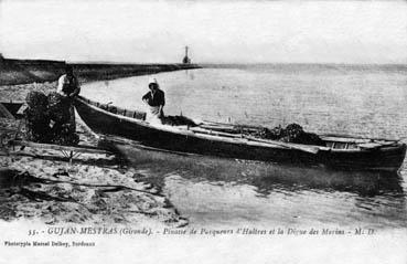 Iconographie - Pinasse de parqueurs d'huîtres et la digue des Marins