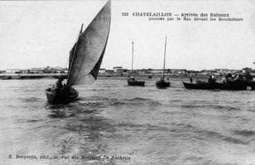 Iconographie - Arrivée des bateaux poussés par le flux devant les boucholeurs