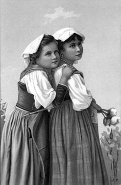 Iconographie - Deux jeunes filles