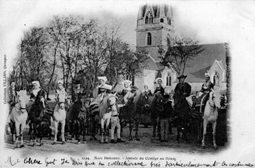 Iconographie - Noce bretonne - Arrivée du cortège au bourg