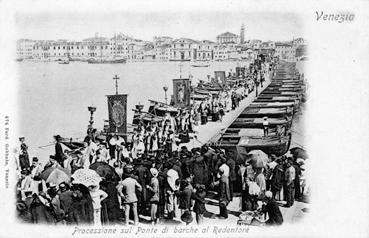 Iconographie - Venezia - Processione sul ponte di barche al Redentoré