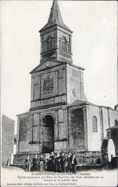Iconographie - Eglise construite par Mme de Mauclère en 1846, détruite par la foudre le 16 janvier 1913
