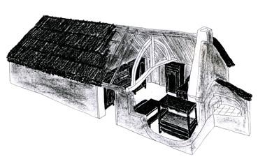 Iconographie - Croquis de l'élévation d'une bourrine