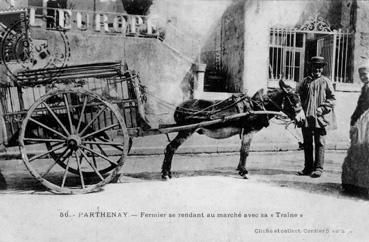 Iconographie - Fermier se rendant au marché avec sa "traîne"