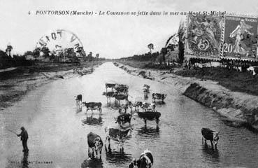 Iconographie - Le Couesnon se jette dans la mer au Mont Saint-Michel