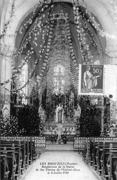 Iconographie - Bénédiction de la statue de Ste-Thérèse de l'Enfant Jésus le 8 juillet 1928