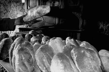 Iconographie - Boulangerie à Barrot - Les pains sortant du four