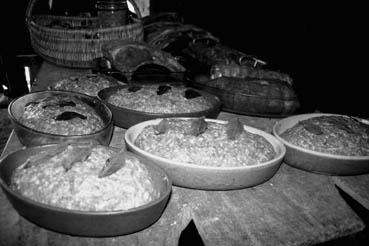 Iconographie - Charcuterie à Barrot - Les pâtés attendant la cuisson au four