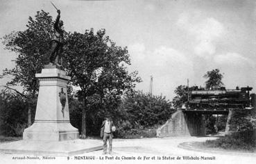 Iconographie - Le pont de chemin de fer et la statue de Villebois-Mareuil