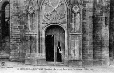 Iconographie - La grande porte après l'Inventaire - 7 mars 1906