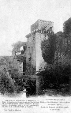 Iconographie - Ruines du château de Gilles de Ris dit Barbe-Bleue - Porte du donjon