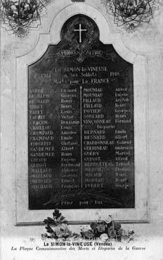 Iconographie - La plaque commémorative des Morts et Disparus de la guerre