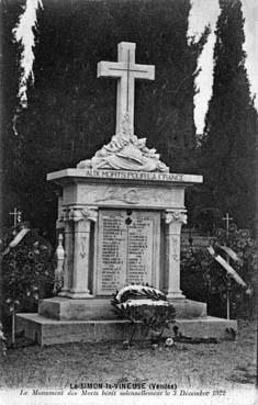 Iconographie - Le monument des Morts bénit solennellement le 3 décembre 1922