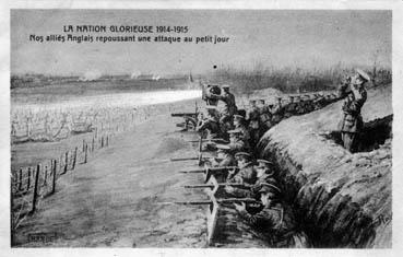Iconographie - La nation glorieuse 1914-1915 - Nos alliés anglais repoussant une attaque