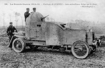 Iconographie - La Grande Guerre 1914-1915 - Auto-mitrailleuse belge sur le front