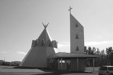 Iconographie - Gesgapegia - Eglise du village amérindien