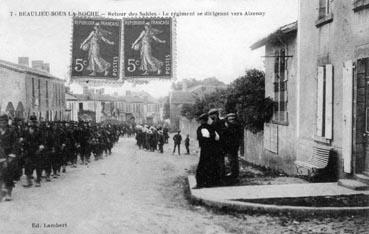 Iconographie - Retour des Sables - Le régiment se dirigeant vers Aizenay
