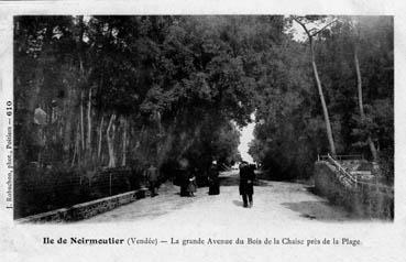 Iconographie - La grande avenue du Bois de la Chaize près de la plage