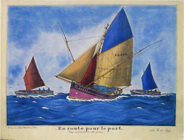 Iconographie - En route pour le port (oeuvre de P.E. Pajot)