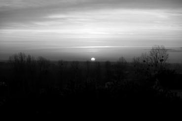 Iconographie - Coucher de soleil vu de la route de Pouzauges