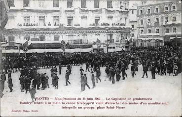 Iconographie - Manifestations du 14 juin 1903 - Le capitaine de gendarmerie Baudry