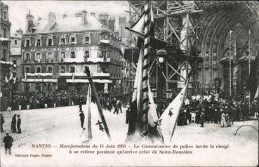 Iconographie - Manifestations du 14 juin 1903 - Le commissaire de police invite le clergé