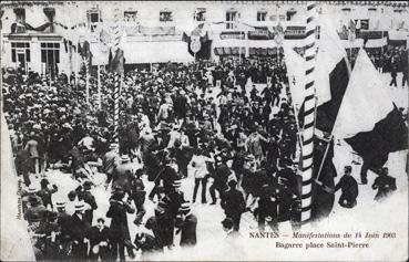 Iconographie - Manifestations du 14 juin 1903 - Bagarre place Saint-Pierre