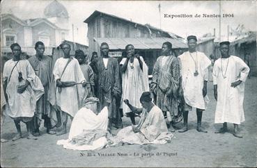 Iconographie - Exposition de Nantes 1904 - Village noir - La partie de piquet