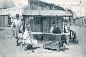 Iconographie - Exposition de Nantes 1904 - Village noir - La séance de pose