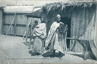 Iconographie - Exposition de Nantes 1904 - Village noir - Le compositeur et sa cousine